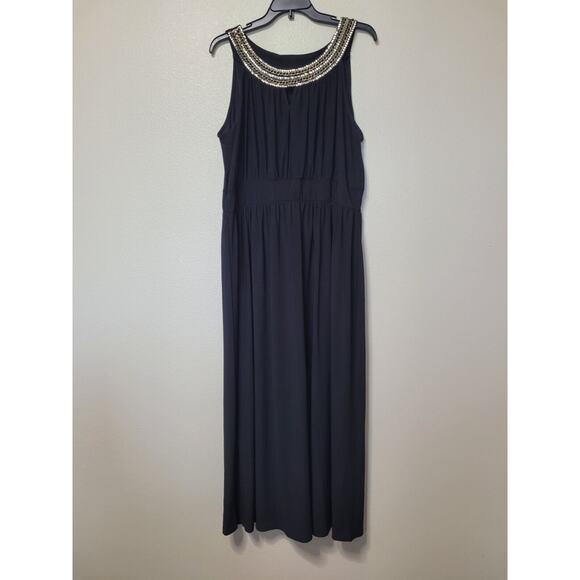 Nic & Dom Long Black Sequined Sleeveless Maxi Dress Plus‎ Size 2x - Picture 1 of 8